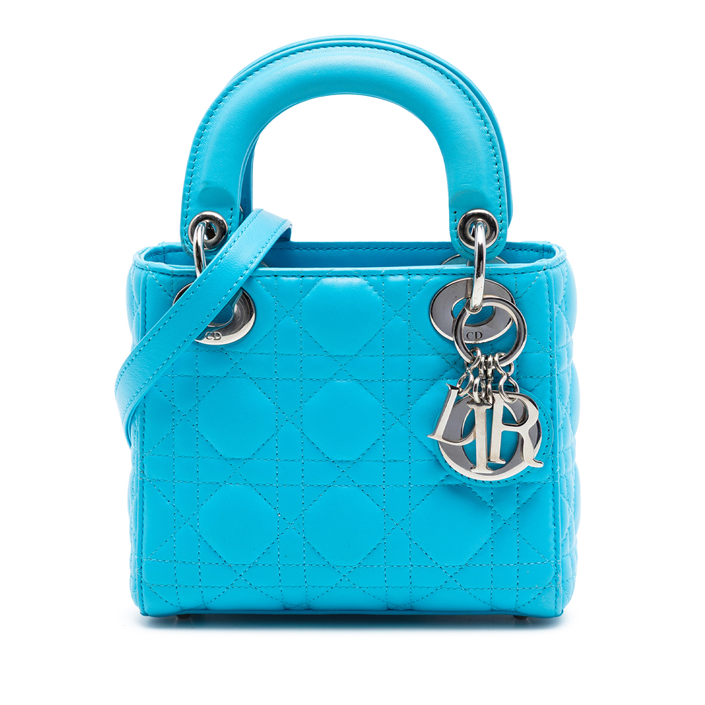 Pre-Loved Dior Mini Lambskin Cannage Lady Dior
